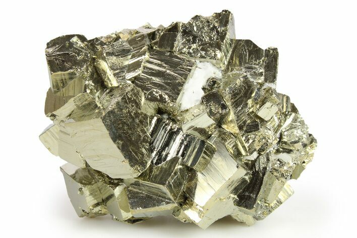 Gleaming Cubic Pyrite Crystal Cluster - Peru #271598